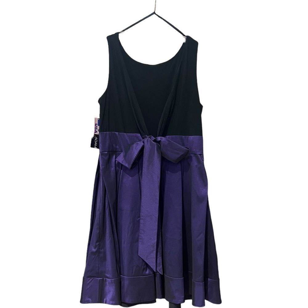 Betsy & Adam Women’s Fit & Flair Purple And Black Midi Dress - Picture 6 of 6